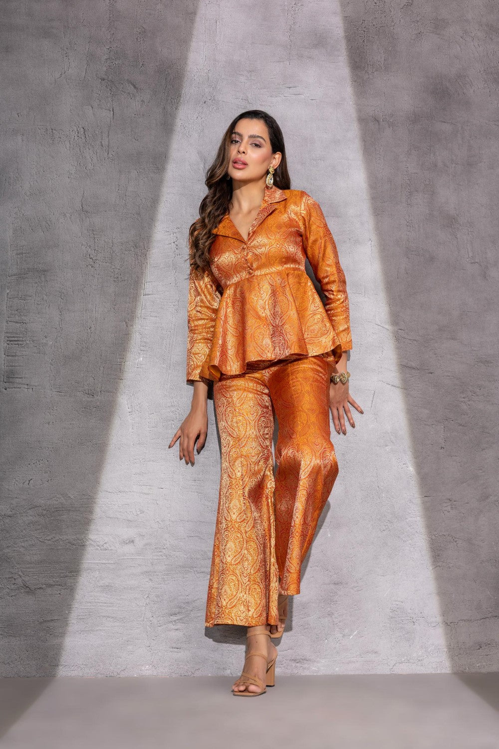 Peplum Top With Flared Pants