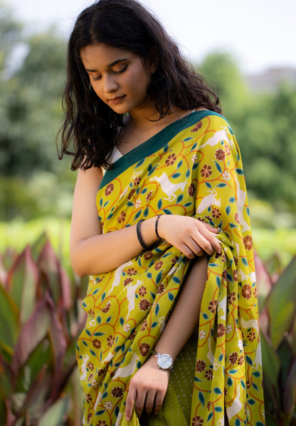 Deer Delight Crepe Saree