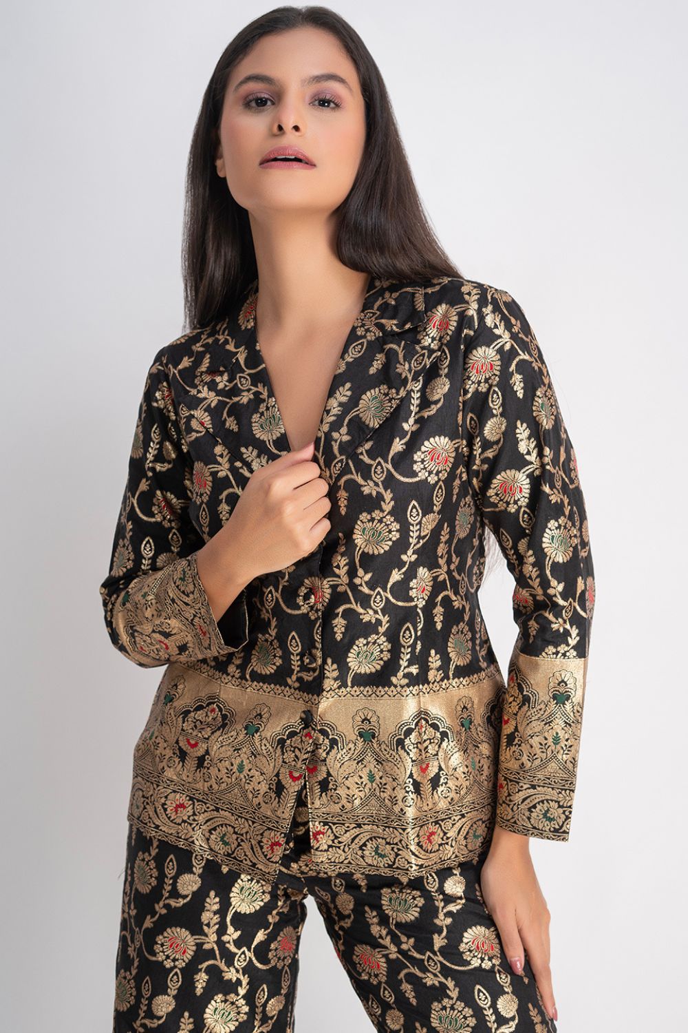 Midnight Brocade Pant Suit