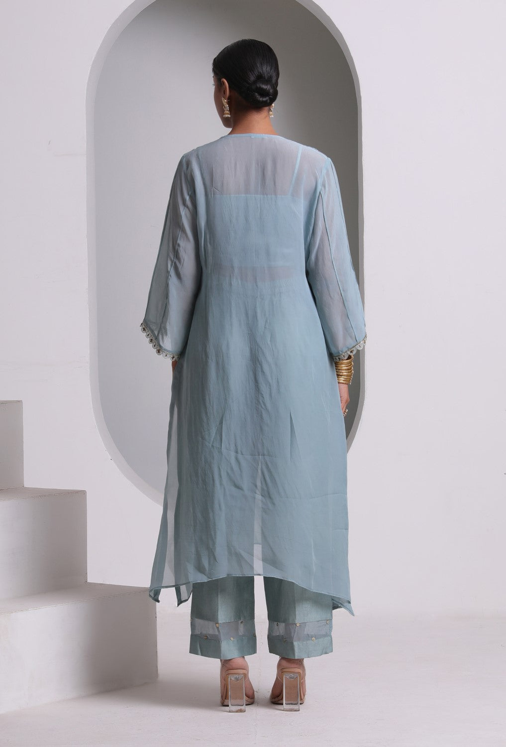 Neer-Set Of 3|Embroidered Kaftan Kurta Set | Contemporary Festive Elegance