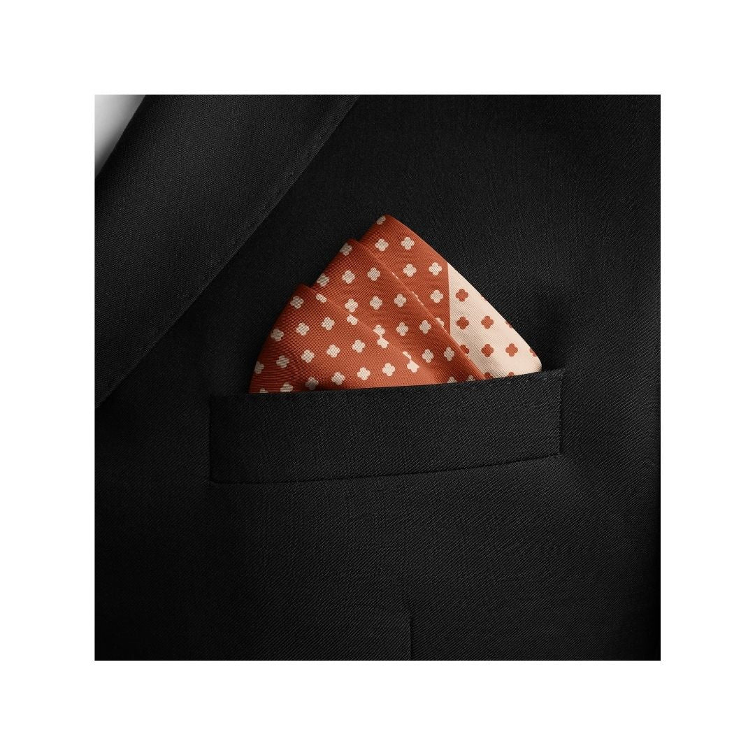 Tawny Petals Silk Pocket Square