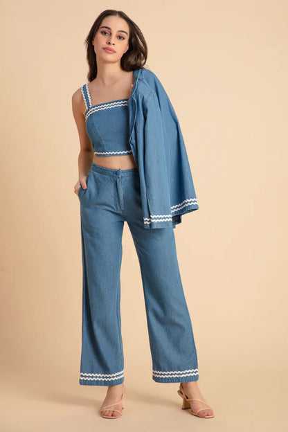 Denim Three Piece Set