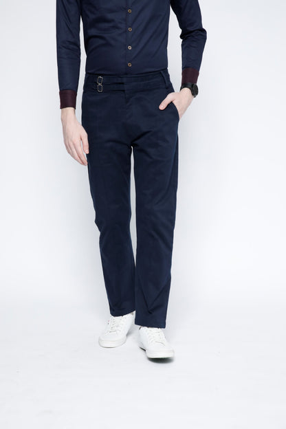 Double Belted Loop Straight-Leg Trouser