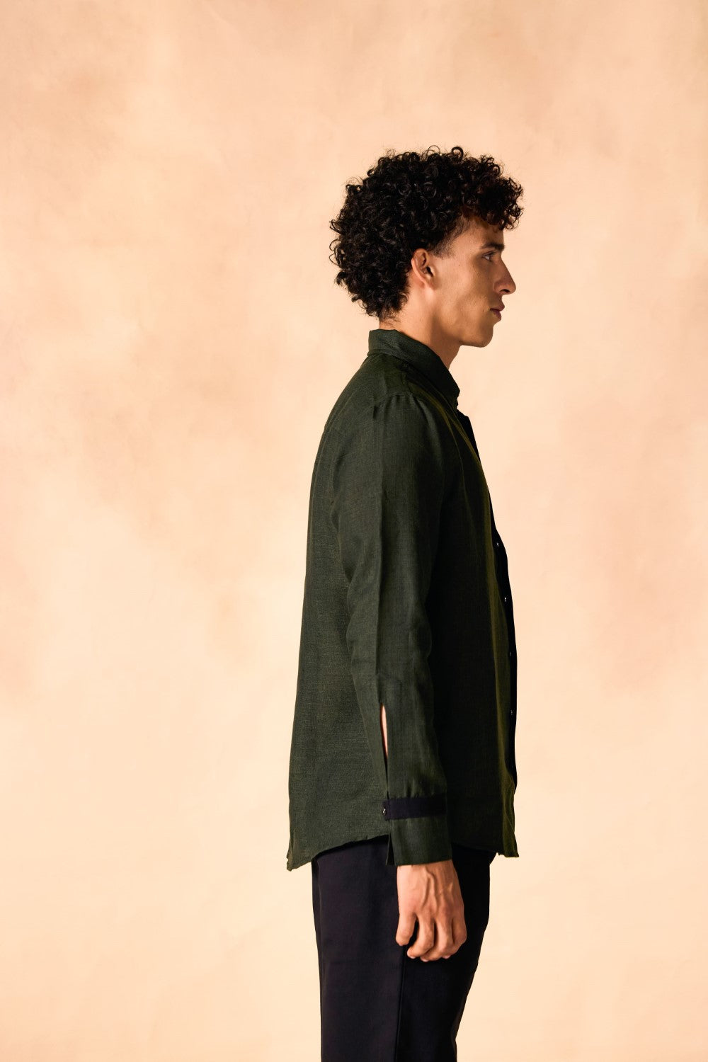 Tab Collar Contrast Trim Shirt