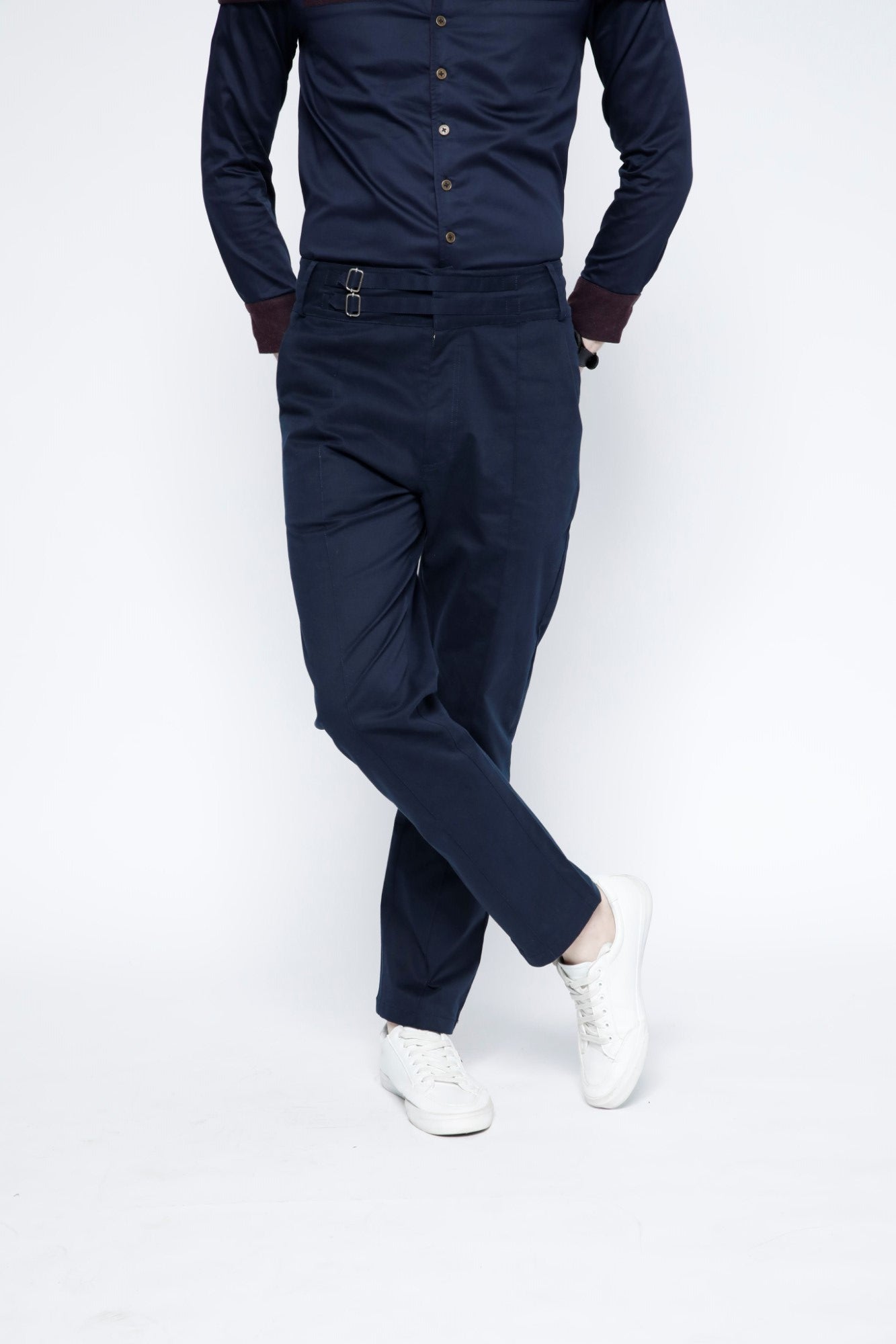 Double Belted Loop Straight-Leg Trouser
