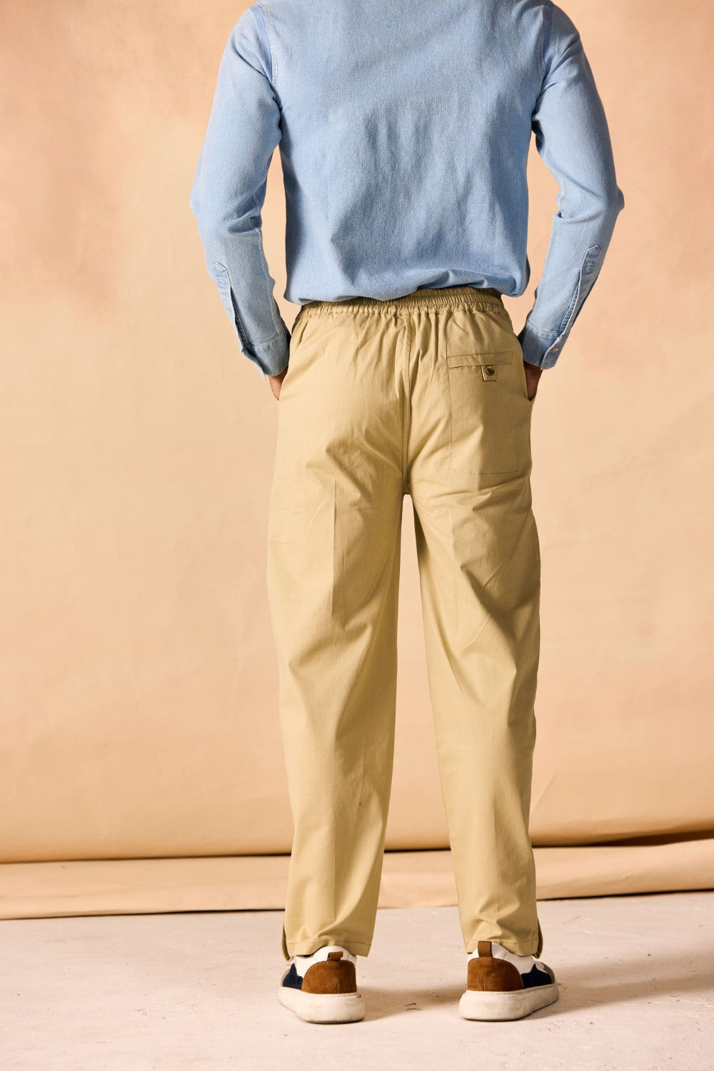 Banded Elastic Waist Cargo Pants