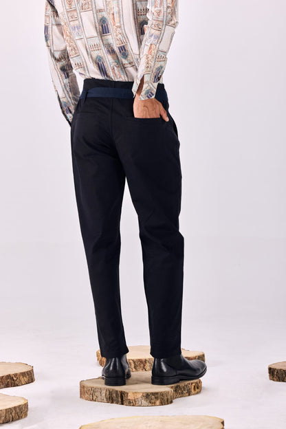 Contrast Trim Straight-leg Trousers