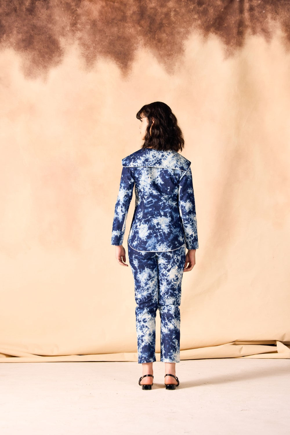 Tie and Dye Chambray Paneled Shirt & Pant Co-ord Set