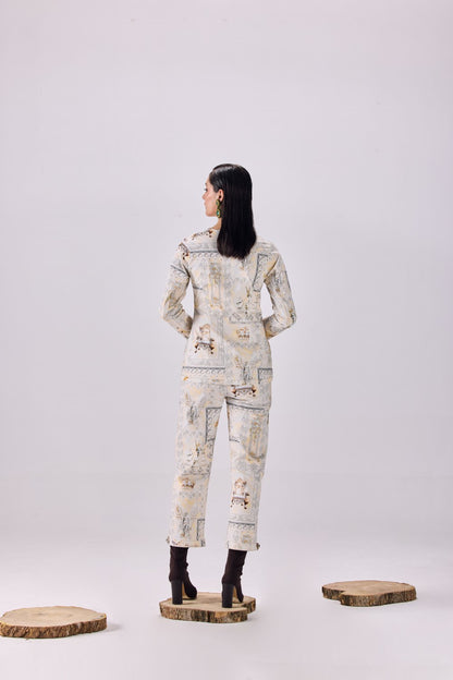 Renaissance King Print Coat and Pant Co-ord Set