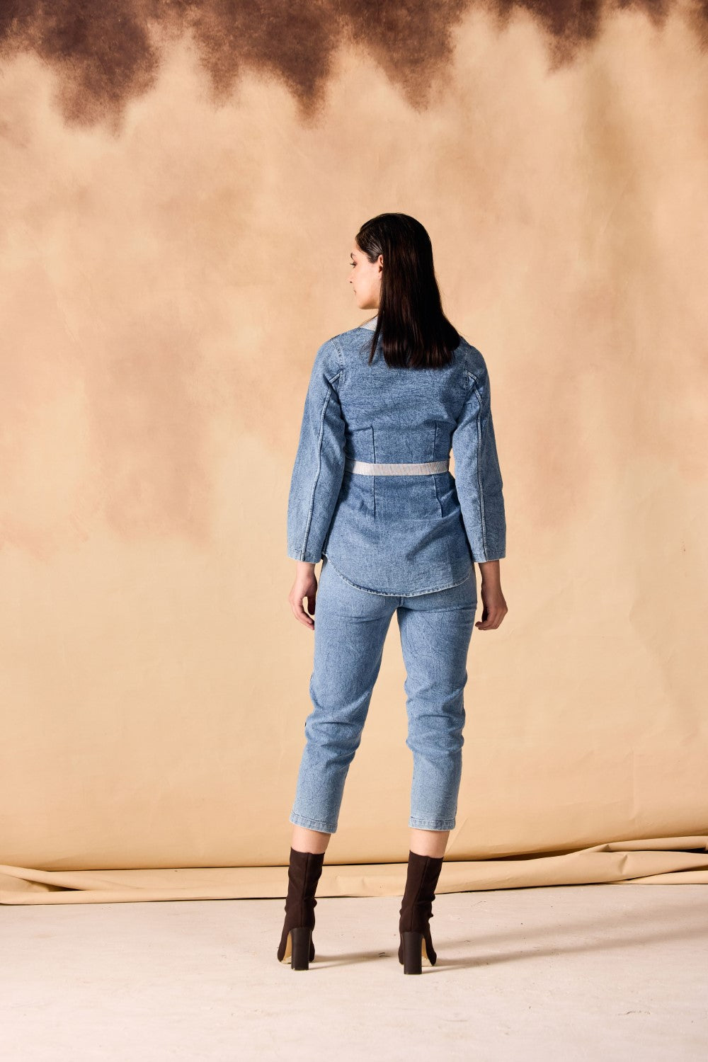 One-Button Overlap Jacket & Pants