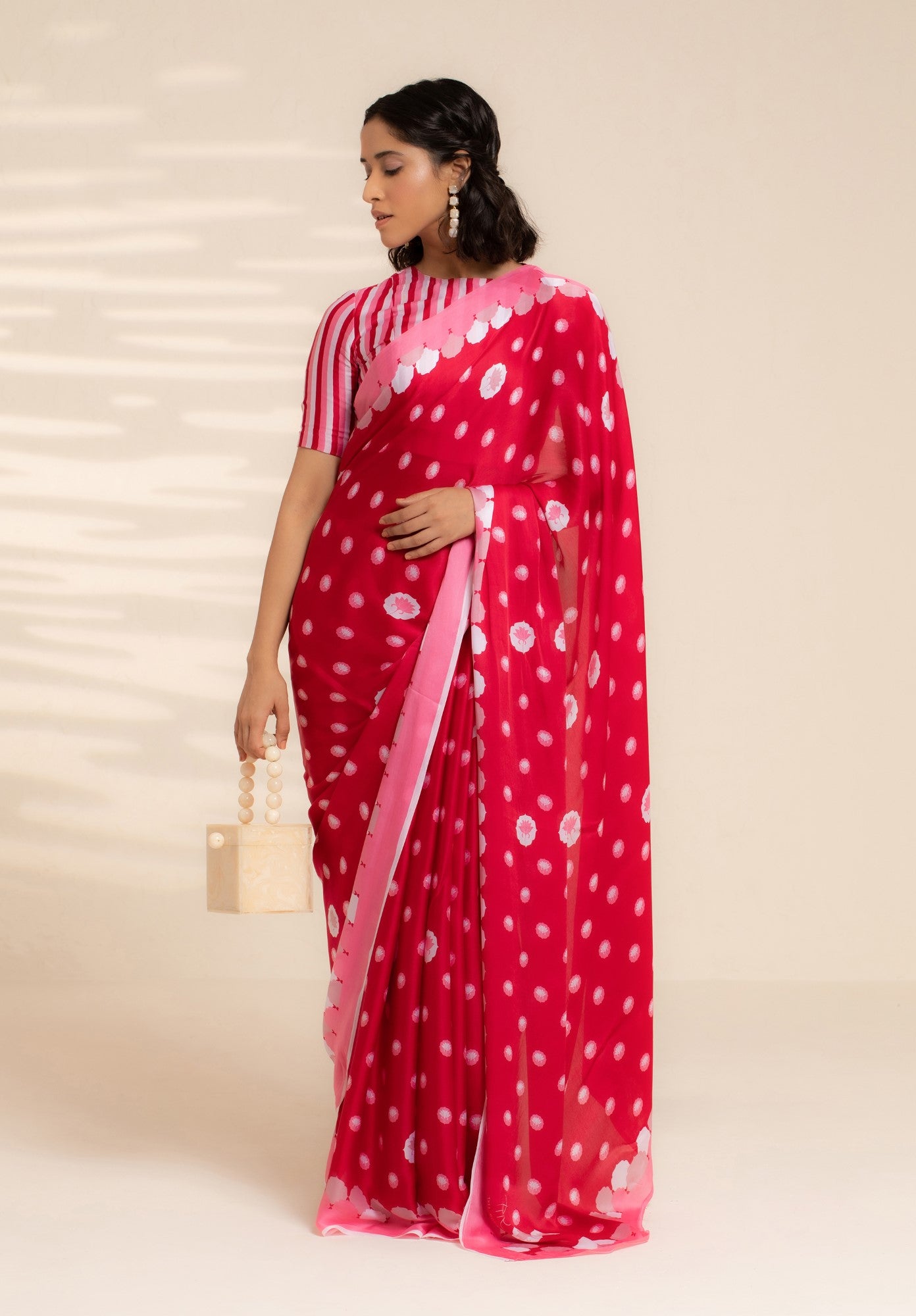 Floating Petals Satin Georgette Saree