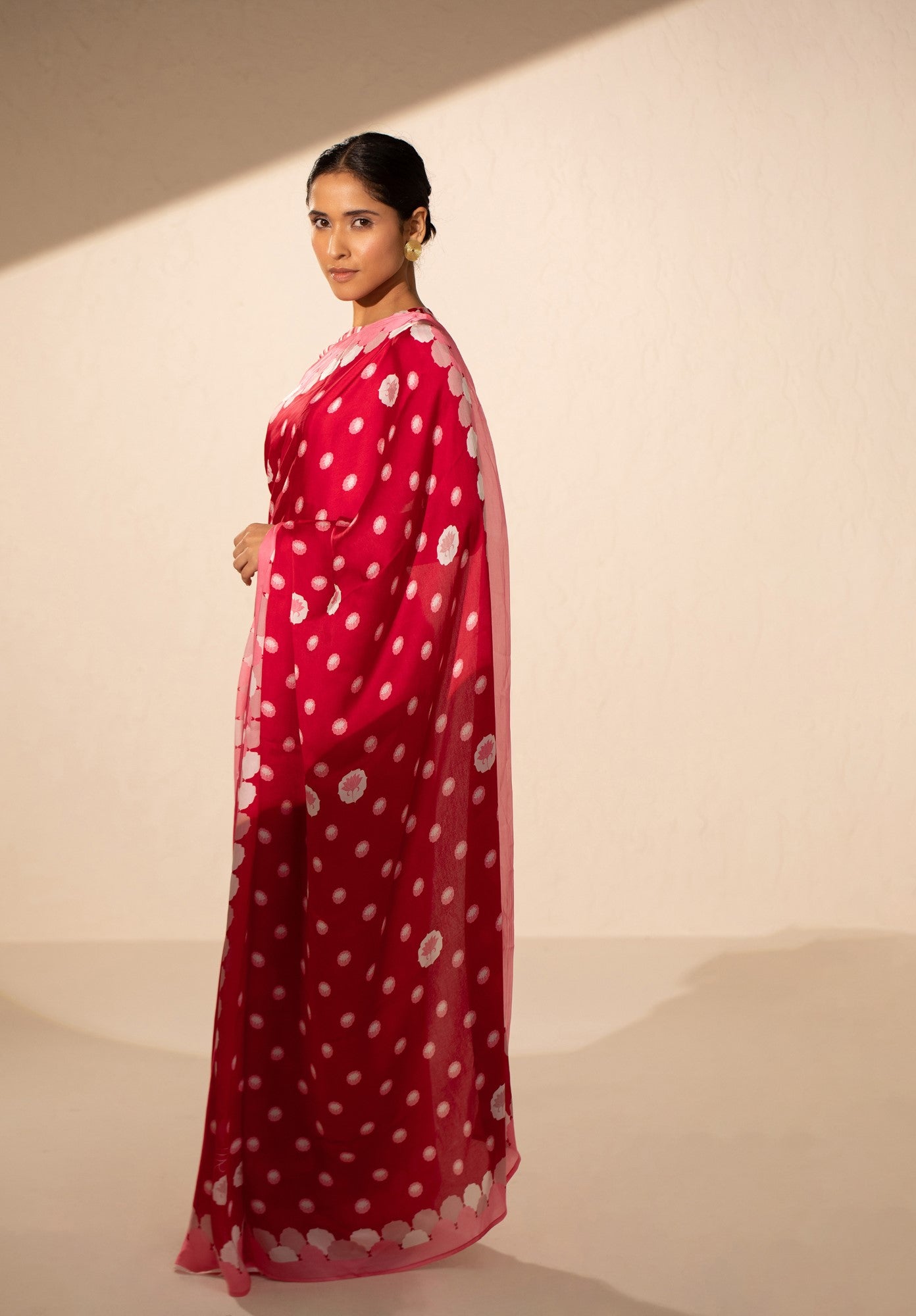 Floating Petals Satin Georgette Saree