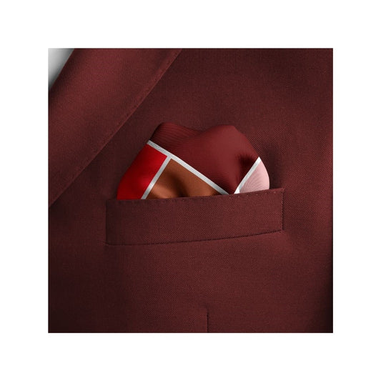 Crimson Mosaic Silk Pocket Square