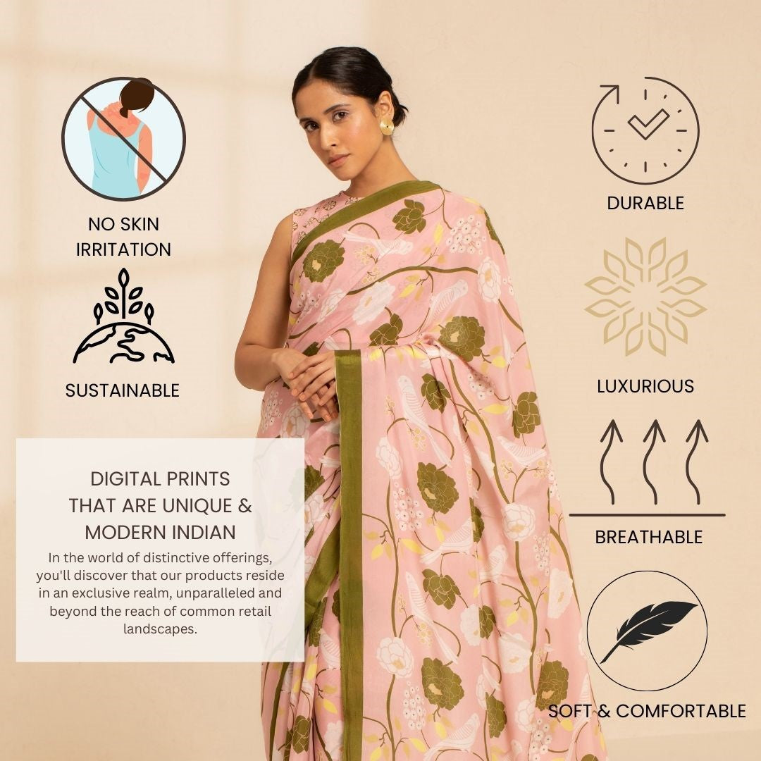 Paradise Blooms Crepe Saree