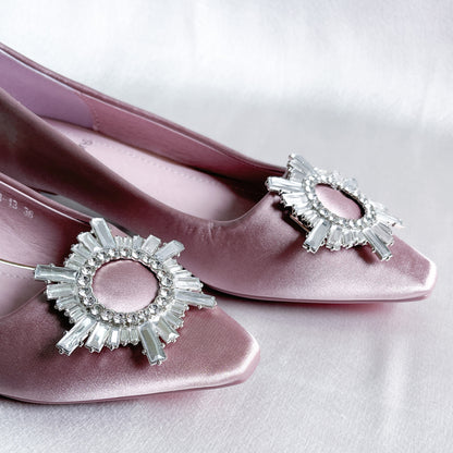 Lilac Satin Ballerinas