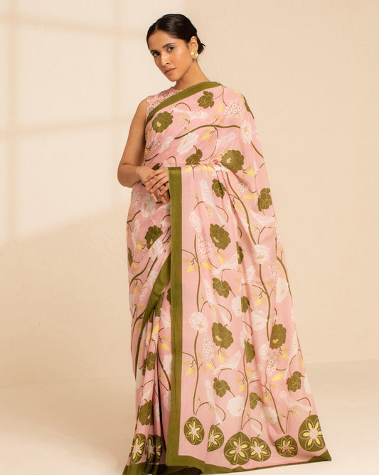 Paradise Blooms Crepe Saree