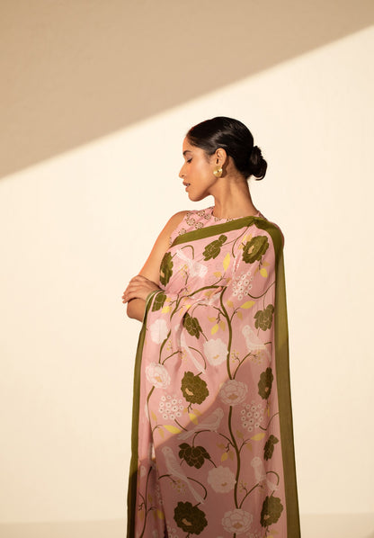 Paradise Blooms Crepe Saree