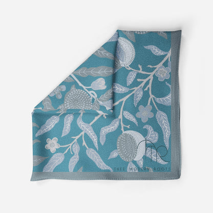 Blue Harvest Silk Pocket Square