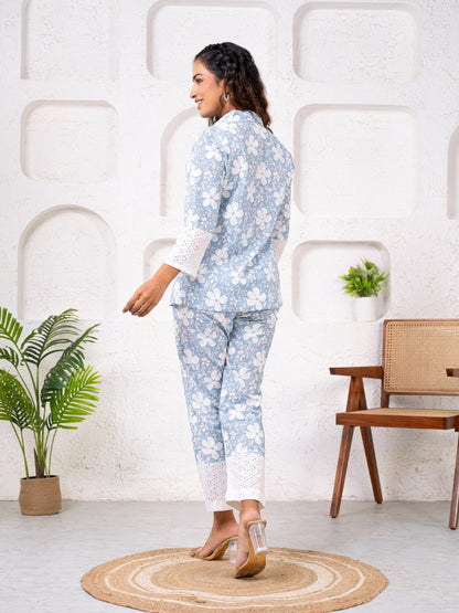 Printed Blue Co-Ord Set
