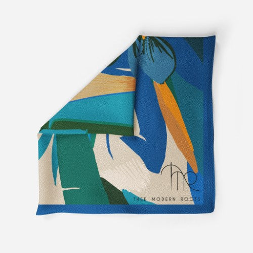 Blue Paradise Silk Pocket Square