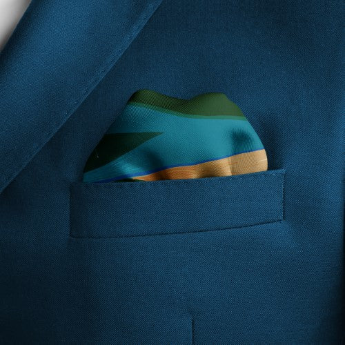 Blue Paradise Silk Pocket Square