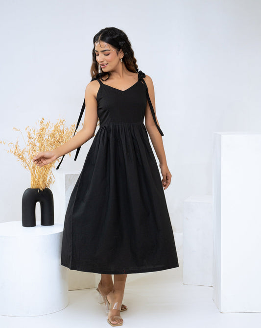 Cotton Flex Black Dress