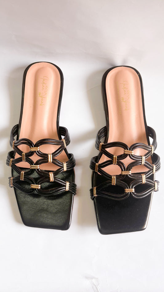 Glamstrap Studded Flat Sandals