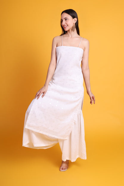 Cotton Noodle Strap kurta with Sharara Pant