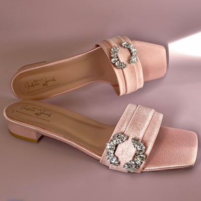 Glamour Bloom Satin Sandals