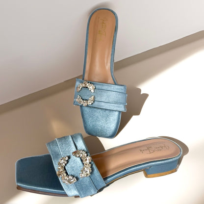 Glamour Bloom Satin Sandals