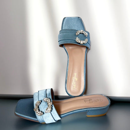 Glamour Bloom Satin Sandals