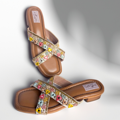 Desi Dazzle Crisscross Sliders