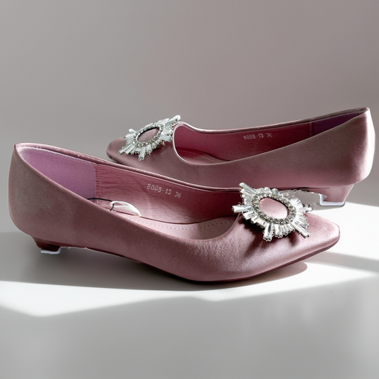 Lilac Satin Ballerinas