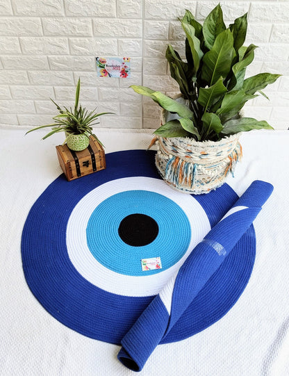 Evil Eye Cotton Rug