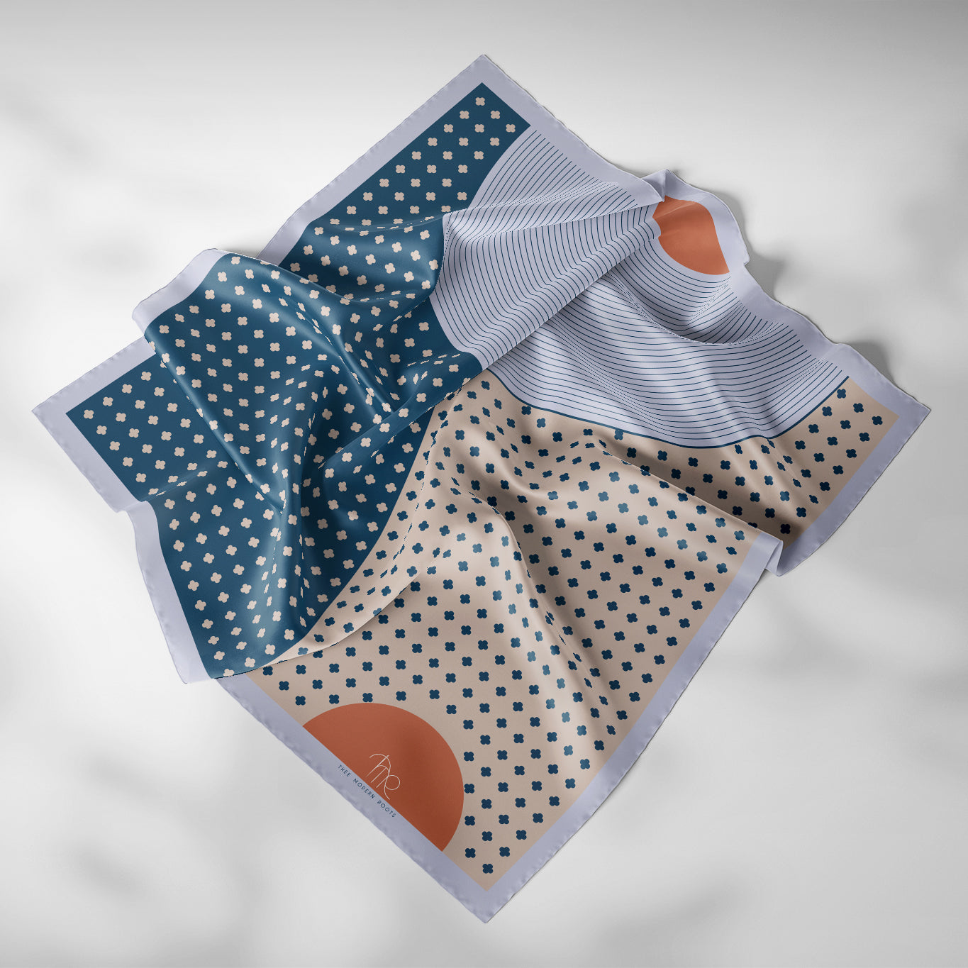 Rhythmic Blues Silk Scarf