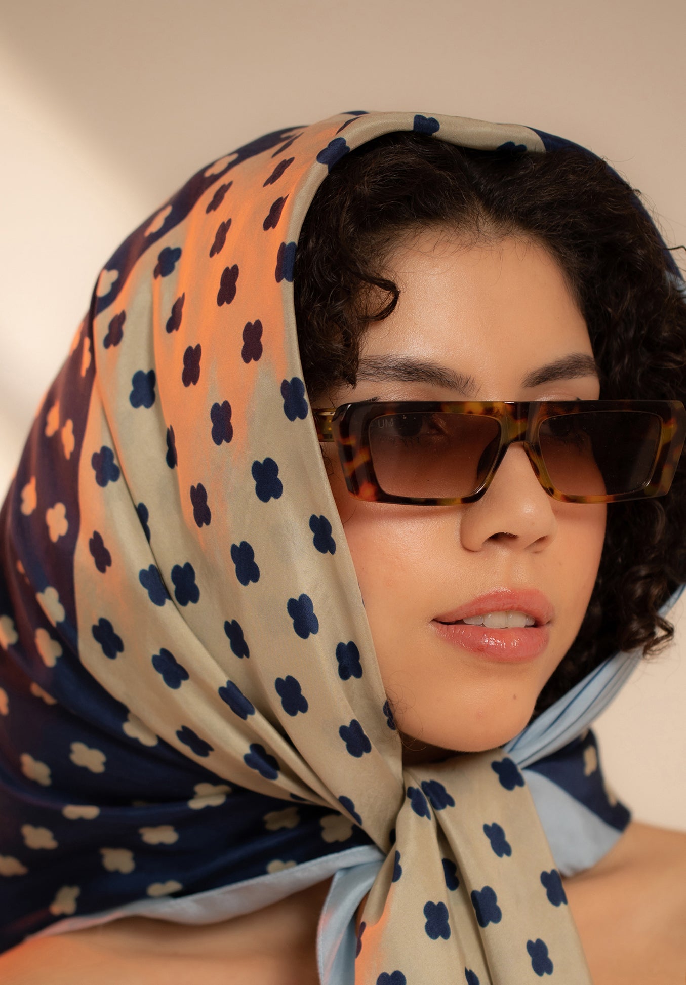 Rhythmic Blues Silk Scarf
