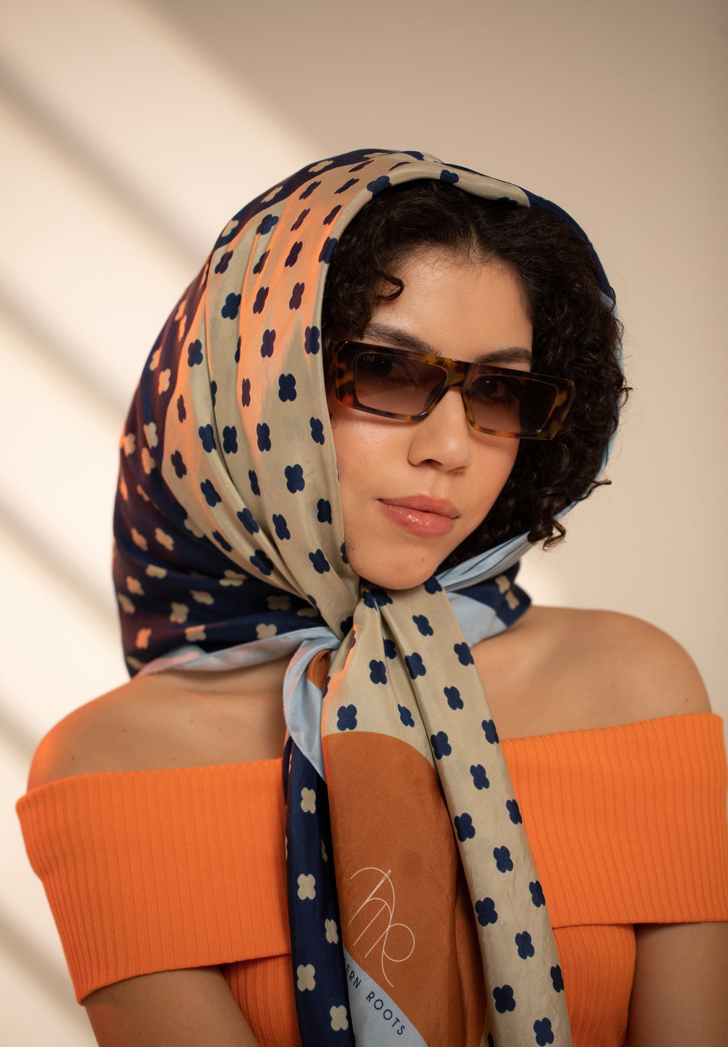 Rhythmic Blues Silk Scarf
