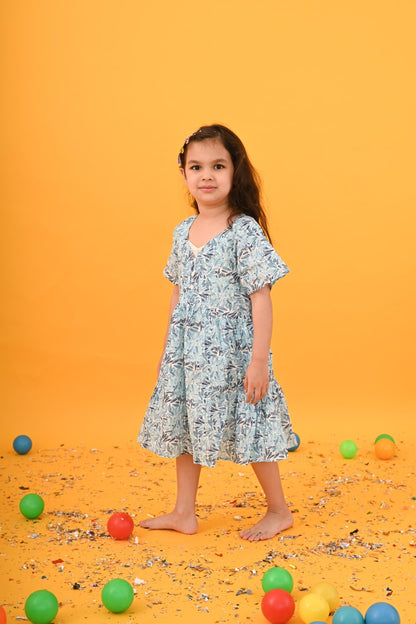 Blue & White Floral Dress