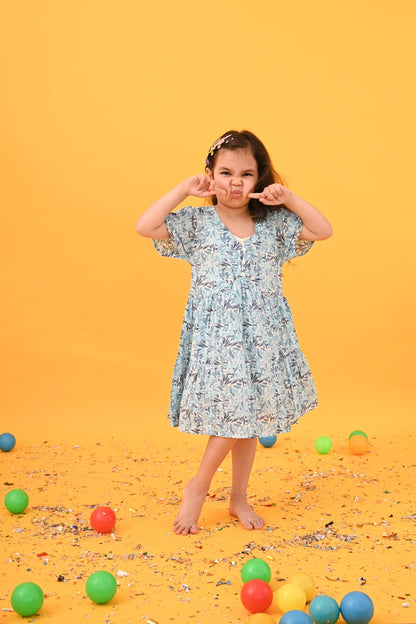 Blue & White Floral Dress