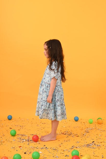 Blue & White Floral Dress