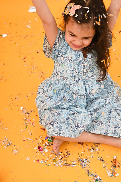 Blue & White Floral Dress