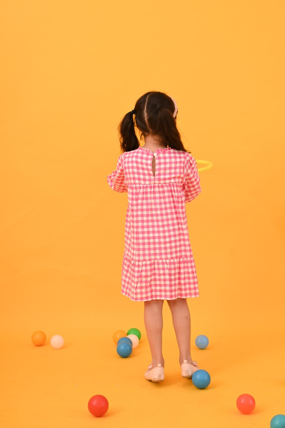 Pink & White Check Dress