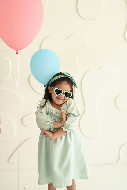 Sea Green Satin Dress