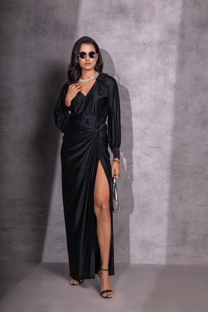 Black Eclipse Top & Knotted Skirt Co-ord set