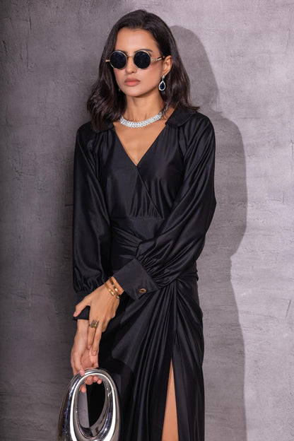 Black Eclipse Top & Knotted Skirt Co-ord set