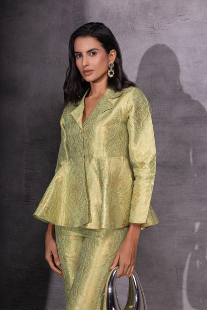 Peplum Top With Flared Pants