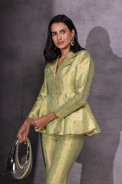 Peplum Top With Flared Pants