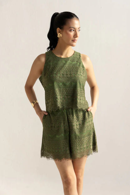 Olive Green Short & Top