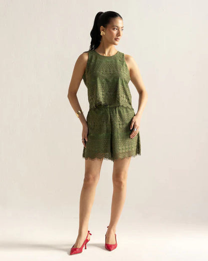 Olive Green Short & Top