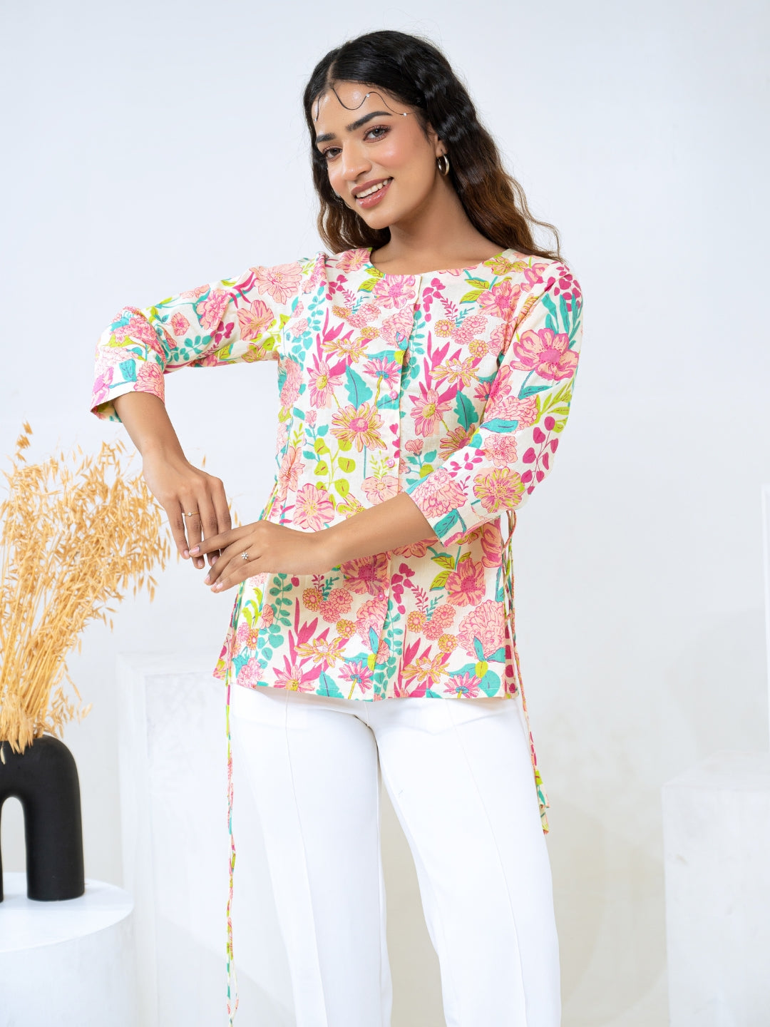 Floral Printed Cotton Shirt